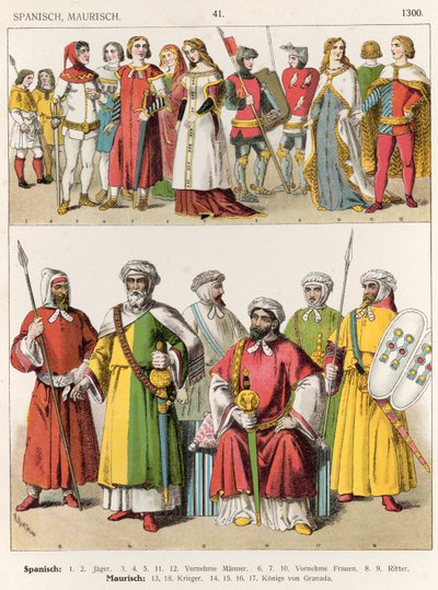 Spanish and Moorish Dress, c.1300, from 